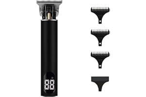 OUDEKAY Hair Clippers for Men,Electric Hair Clippers for Men Cordless Hair Trimmer Waterproof Beard Trimmer LED Display with 3 Guide Combs Type-c Fast Chager 50 cm Cord Dual Power Modes