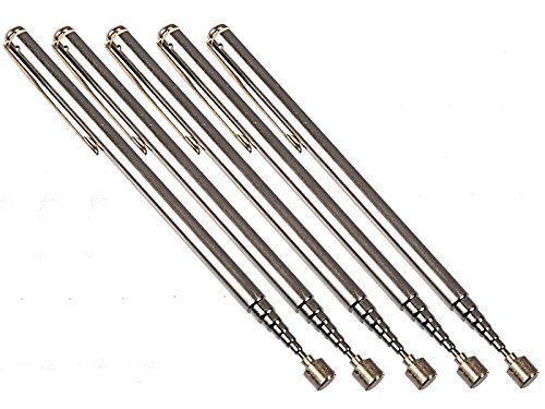 5 Stück Magnetheber ausziehbar bis 560 mm verchromt Hebekraft 900g