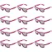 Produktbild OAONNEA 12 Paare Lustige Neon Party Sonnenbrillen Set fur Kinder Damen Sommer 80er Uv400 (12Hot Pink)
