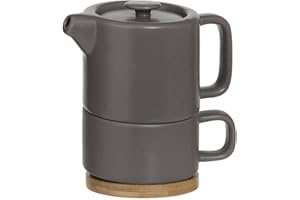 SG SECRET DE GOURMET Secret de Gourmet Solitaire Nature - Tetera de cerámica con taza extraíble integrada