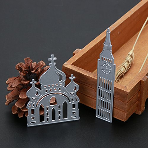 Amazingdeal365 2 PCS Dom Metall Form Schablonen Schneiden DIY Dekor Sammelalbum Karten Buchzeichen Lesezeichen als Geschenk für Freunde Geburtstag Kinder,Kindergarten Hobby Schule Handarbeit Unterricht usw. Ein tolles Geschenk! - 2
