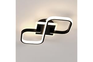 Mckalen Plafonnier LED Salon Moderne, Éclairage de Plafond LED Carré 36W 4050LM, Luminaire Plafonnier LED Acrylique 40.5CM pour Chambre à Coucher Couloir, Lumière Neutre 4500K, Noir