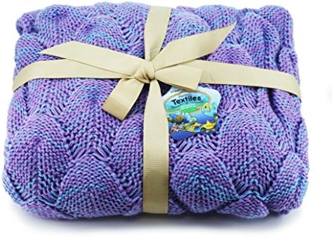 Luxury Mermaid Tail Blanket with Crochet Hand Knitted Scales Wrap Quilt Throw for Adult By Kreative Kraft™ (Purple)