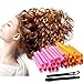 FLYing 50CM DIY Manual Hair Curler Magic Spiral Ringlets Stretched Circle Roller 40 Packs (pink&orange)