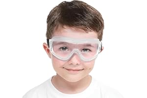 ‎COMLZD COMLZD Schutzbrille Kinder für Nerf Spielen Stoßfest Gläser Beschlagfrei Verstellbarer Riemen Passform für 5-12 Jahre (white)