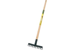 Leborgne, Râteau de Jardinage pour Enfant, Longueur 70 cm, Tête en Plastique Durable, Manche en Bois PEFC, Couleur Aléatoire (Jaune ou Vert), Idéal pour Initier Les Petits au Jardinage