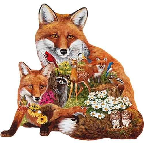Shaped Puzzle:  Forest Foxes