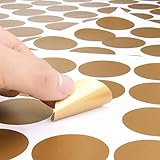 Mudder Gold Punkt Aufkleber Polka Kreis Wandaufkleber Schälen und Stock Herausnehmbarer Wandtattoo Punkte für Kinderzimmer Deko, 1,57 Zoll, 270 Punkte - 2