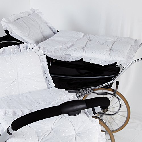 Clair de Lune Broderie Anglaise Standard Pram Set, White