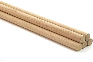 Oakcrafts European Oak Dowel - 1m Long (9.5mm 3/8) - Pack of 5