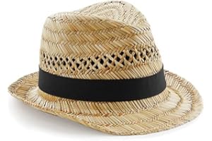 COOZO Mens Straw Summer Trilby