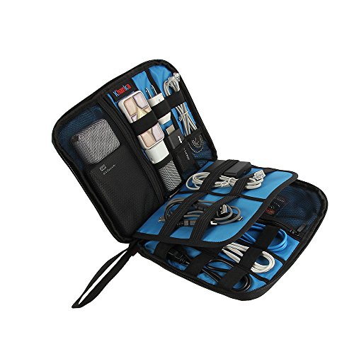 Teckone Universal Organiser Tragbar Veranstalter Reise Tragen Fall Case Tasche für WD My Passport Ultra/Samsung M3/Toshiba Festplatte Hard drive/ USB Kabel/ Elektronik-Zubehör/ Batterie-Speicher, Gesundheitswesen und Grooming Kit (Groß-Schwarz) - 2