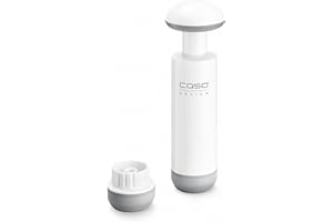 CASO adattatore e Set pompa - Set compatibile con tutti i CASO VacuBoxx e sacchetti sottovuoto con chiusura zip, con aspiratore manuale per alimenti e adattatore