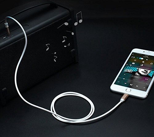Lightning auf 3,5 mm AUX Audio-Kabel, sprtjoy Lightning Stecker an Stecker 3,5-mm-Audio-Stereo-Kordel für iPhone 7/7 Plus auf Kopfhörer, Home/Auto Stereo, Lautsprecher und mehr (Auslöser/1 Meter) (Gold) - 5
