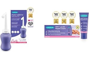 Lansinoh 68420 Douche Intime Périnée - Hygiène Post Partum, Toilette Intime Post Accouchement & Crème Lanoline HPA Soin des Mamelons 40 ml