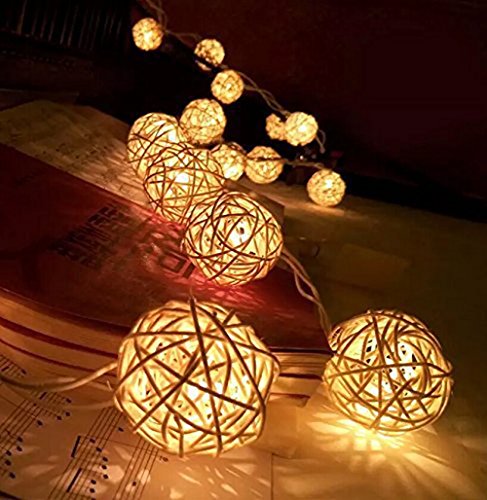 Samoleus Solar LED Lichterkette 20LED Lotus Flower Schnur feenhafte Licht Lampen Außen Garten zur Party Hochzeits Raum Dekor (Warmweiß) - 4