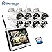 Produktbild techage WiFi Sicherheit System mit Monitor 27,9 cm/Wireless CCTV Kameras System Outdoor/Indoor, 4 CH 1080P 2.0 MP WATERPROOF IP Kamera, 65 ft Nachtsicht, Plug & Play, mit 1 TB vorinstalliert