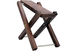 KINGPOINT Wood Guitar Footstool, 3-Position Height Adjustable Guitar Foot Rest/Solid Wood Folding Footstool,Pedal Black Walnut Wood (Black Walnut)