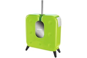 Spirella Cube Design szczotka do WC zestaw z uchwytem na rolki i miejscem do przechowywania 7 zapasowych kółek, kolor zielony