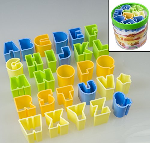 28 tlg. AUSSTECHER SET Buchstaben Zahlen ALPHABET Fondant Marzipan TORTENDEKO