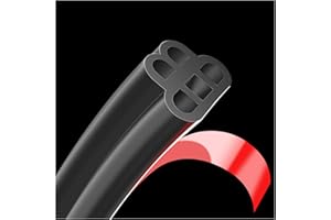 Car Door Seal Strip(32ft/10M), FOXNSK Universal B Shape Five Holes Rubber Seal Strip Self Adhesive Rubber Strip Draught Seal Weatherstrip for Car Window Door Soundproofing Engine Cover