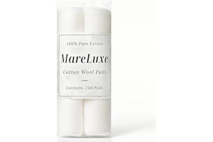 MARELUXE 200 Pcs Cotton Pads, Skin So Soft, 100% Pure Cotton, Reusable Makeup Remover Pads, Make-up Removal Discs for Face, Nails, Manicure - Lacura Pure Cotton Wool Pads