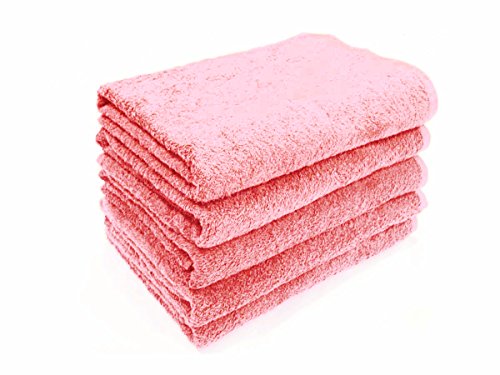 100% COTTON HAIR & BEAUTY TERRY TOWELS (PINK)