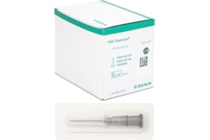 STERICAN 100x Präzisions-Nachfüllröhrchen 27G x 3/4" (0,40mm x 20mm, Farbcode: Grau), mit Luer-Lock Anschluss, einzeln verpackt, für Technik, Labor, Hobby usw. (27G)