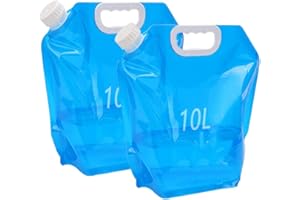 Kamiya Bidon à Eau Pliable de 5/10 l avec Couvercle étanche - Bidon d'eau Flexible - 5/10 l - Bidon d'eau Pliable sans BPA pour Le Camping en Plein air