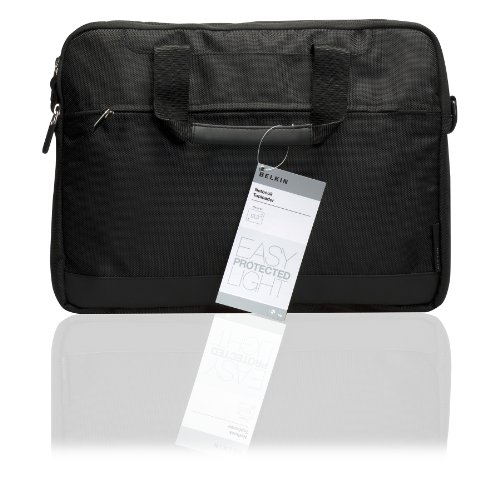 Belkin Lite Schultertasche  geeignet f  r Notebooks bis 33 8 cm  13 3 Zoll   schwarz