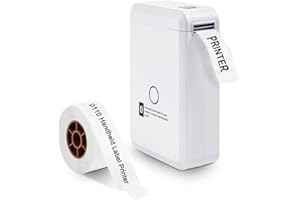 OFFCUP Label Maker Machine, D110 Thermal Label Printer, Bluetooth Label Maker with 1 Roll Label Paper Wireless Pocket Label Printer Easy to Use For Home, Office, School, Small Business (White)