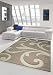 Produktbild Designer Teppich Moderner Teppich Wohnzimmer Teppich Kurzflor Teppich mit Konturenschnitt Wellenmuster Braun Beige Mocca Größe 200 x 290 cm