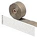 Produktbild TIMESETL 10m Hitzeschutzband Motorrad Auspuffband mit 8 Stück Edelstahl Kabelbinder für Auto und Motorrad Fächerkrümmer Thermoband Krümmerband