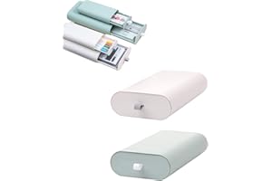 NO APPLICATION Organizador Cajón Debajo Escritorio, 2 Piezas Plástico Cajón Debajo De La Mesa Organizador, Organizador Escritorio Almacenamiento Autoadhesivo, con Mango, para Hogar, Escuela(Verde, Blanco)