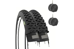 ECOVELO 2 COPERTONI 24 X 1.95 (50-507) + CAMERE | PNEUMATICI TASSELLATI NERI MTB BICICLETTA MOUNTAIN BIKE