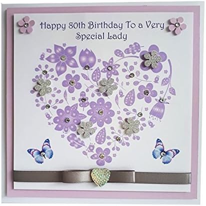 Personalised Floral Heart Butterfly Valentines Day Card or Birthday Greeting Card Suitable For All Occasions