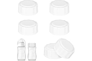 GOODENGFULL 6 Stück Reiseflaschenverschlüsse für ​Philips Avent Flasche Glasflaschen, Anti Kolik Deckel mit Dichtungsring, Babyflaschenverschlüsse Flasche Deckel Zubehör für Reise & Aufbewahrung (5cm Weiß)