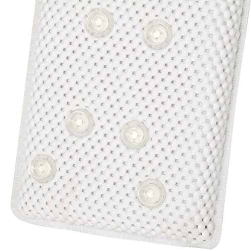 TRIXES Bequemes, weiches Stützkissen in Weiß für Badezimmer und Wellness mit 8 Saugnäpfen, neu - 5