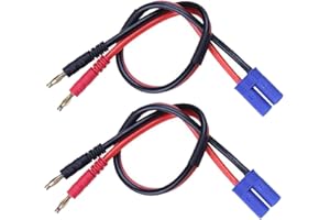 Boladge 2-Pack EC5 Mâle à Connecteur Balle Fiche Banane 4mm avec Câble en Silicone 11.8inch 12AWG