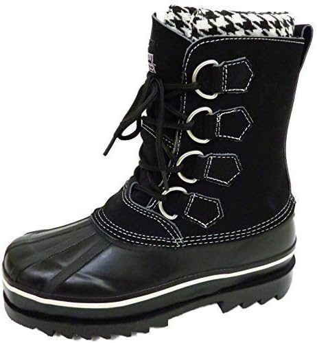 Ladies Flat Black Snowy Creek Winter Snow Ice Rain Warm Boots Shoes Sizes 3-8