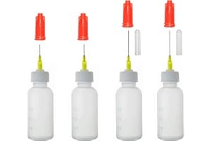 BLBK 4pcs Needle Bottle Applicator, 30ml Precision Tip Glue Dropper Dispenser Squeeze Needle Tip Bottle for Gluing Quilling Glue DIY Craft Acrylic Painting