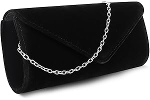 AULIUSE Women's Velvet Clutch Ladies Evening Clutch Bag, Women's Flap Clutch Bag, Elegant Evening Bag with Detachable Chain Clutch Bag for Party, Prom, Banquet, Wedding