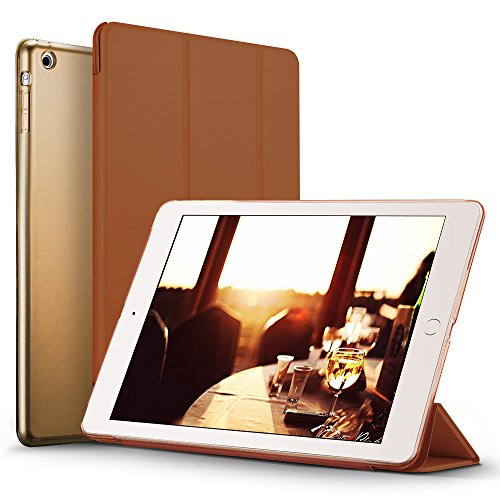 iPad Mini Hülle, ESR® Yippee Series Auto Aufwachen / Schlaf Funktion PU Ledertasche mit Durchschaubar Rückseite Abdeckung Schutzhülle für iPad mini 3/2/1 (Braun)