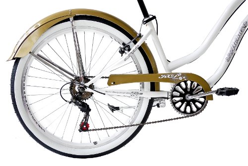 26″ BEACHCRUISER ALOHA 2.0 DAMENFAHRRAD 6 Gang SHIMANO weiss RETRO LOOK – 66,0 cm (26 Zoll) - 4