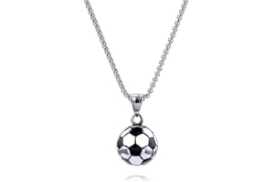 KGDUYC Collier Enfant Garçon - Collier de Soccer en Acier Inoxydable avec Breloques Football Cadeau Unisexe pour Enfants