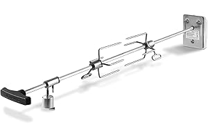 BURNHARD Universal Drehspieß mit Motor, Elektrischer Grillspieß inkl. Fleischgabeln, Rotisserie für Gasgrill Fred 2- & 3-Brenner, Spießlänge: 66-79cm