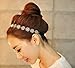 HOUSWEETY New Lovely Metallic Sweet Lady Hollow Rose Flower Elastic Hair Band Fashion Headbands (Gloden Flower)