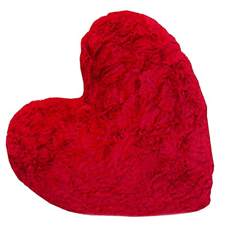 Wunschreich Herzkissen kuschelweicher Plüsch in Felloptik (rot)