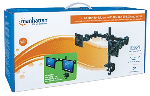 MANHATTAN Dual LCD TFT Monitor Tischhalterung mit 2 Armen für 2 Displays 420808 schwarz - 5