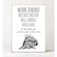 Kunstdruck / Poster KEKSE -ungerahmt- Typografie, Schrift, Text, Spruch, Vintage, Bild, Arbeitsplatz, witzig